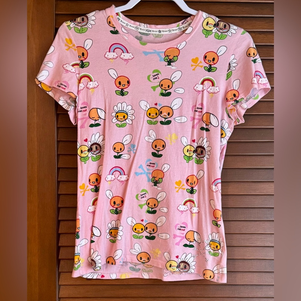 Vintage Tokidoki Loves Me Daisies With Rhinestone Detail.